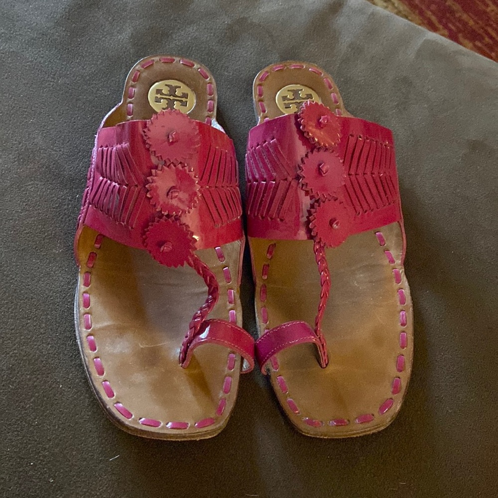 Patent leather Tory Burch flat sandals